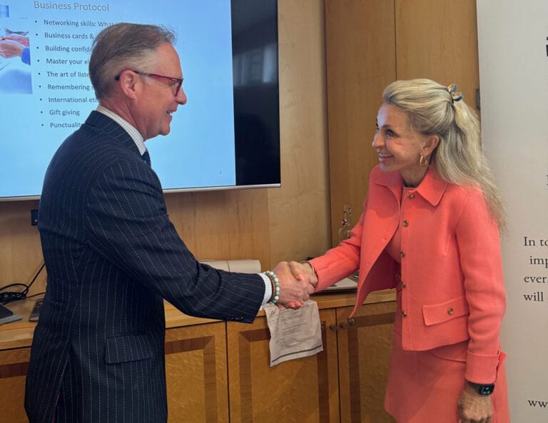 Dallas Etiquette Classes for Adults Expert, Lisa Burdette, Thanks British School of Excellence for Summer Training