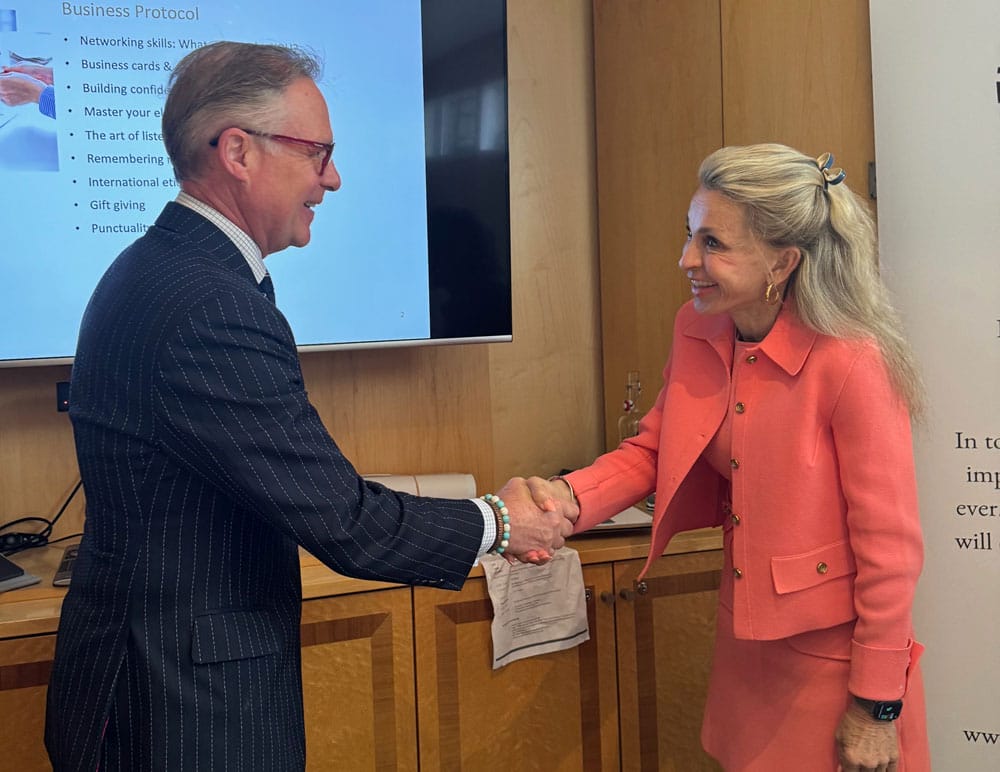 Dallas Etiquette Classes for Adults Expert, Lisa Burdette, Thanks British School of Excellence for Summer Training